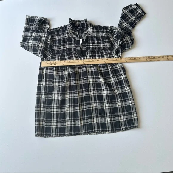 J.Crew Monochrome Plaid Button-Up Shirt size XXS - Picture 6 of 13